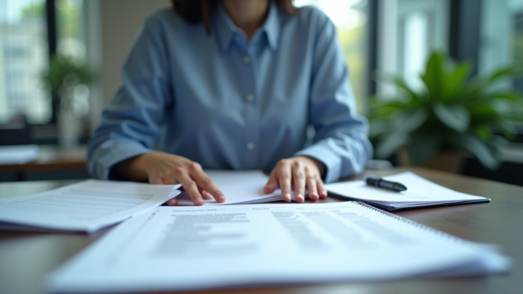 Bookkeeping professional reviewing ledger