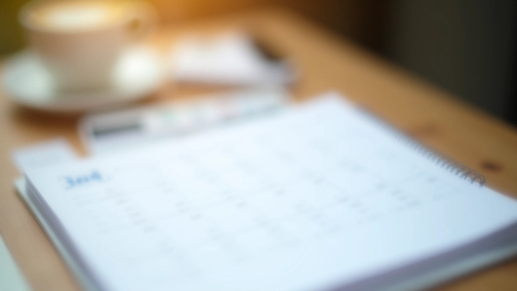 Calendar and monthly planning schedule showing bookkeeping and reconciliation dates
