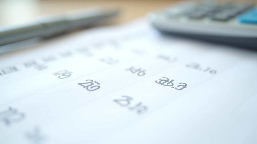 Detailed view of accounting spreadsheet with organized columns and calculated figures