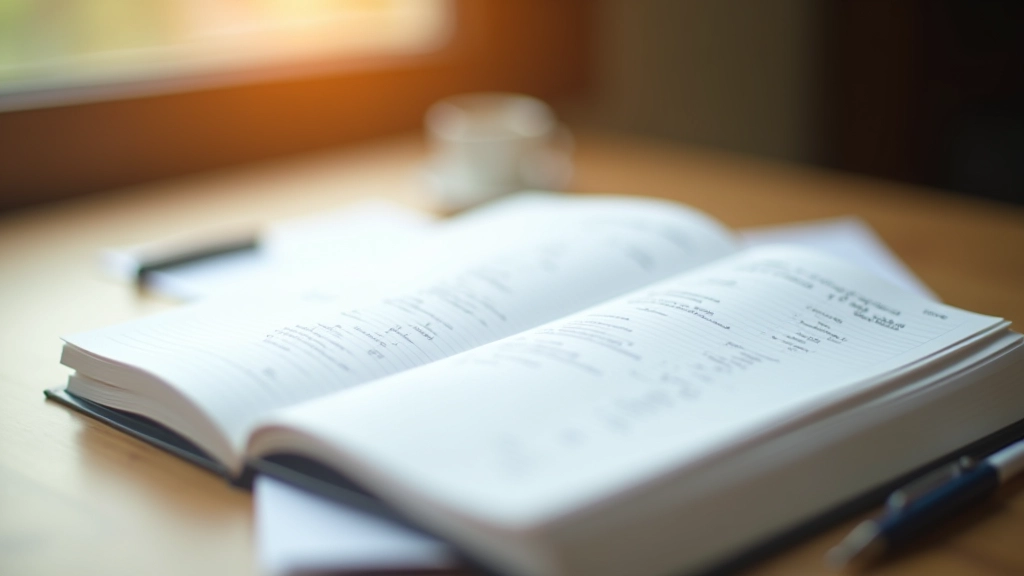 Open accounting ledger book with handwritten entries showing debits and credits in different columns